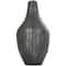 13" Black Metal Snakeskin Inspired Vase with Dimensional Wavy Accents